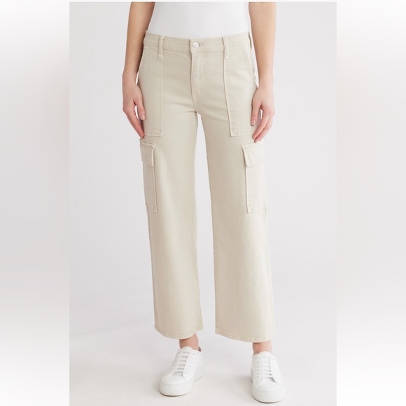 Hudson Rosalie High Rise Wide leg Cargo Jeans Women’s sz 25 Baggy Y2K Cement